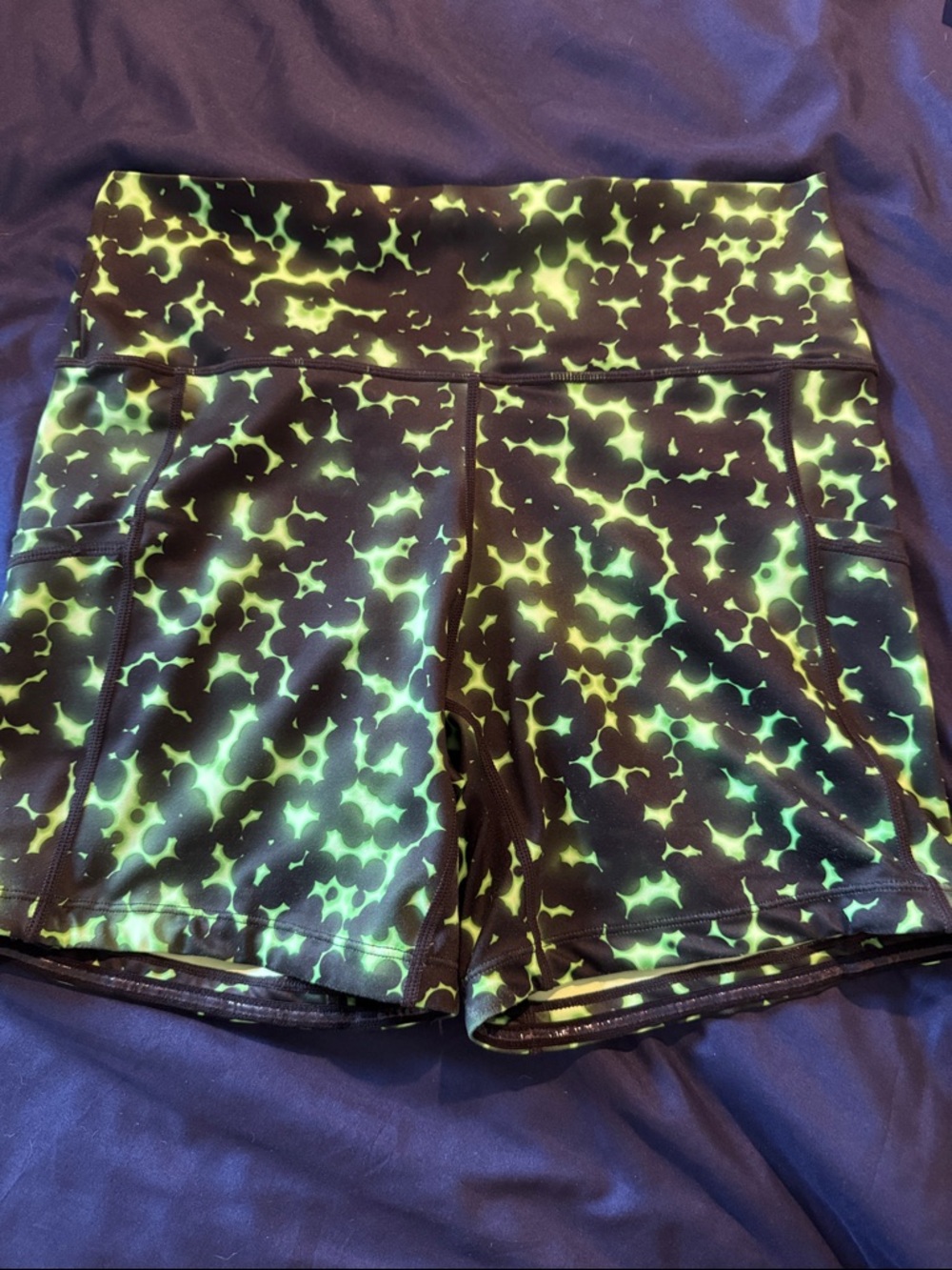 Constantly Varied Gear Athletic Shorts Neon Green Print Large 5in